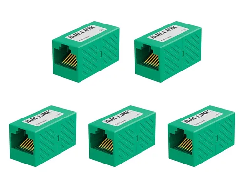 Miniatura 22 de iwillink Conector Ethernet RJ45, conector hembra a hembra RJ45 para cable Ethernet Cat7 Cat6 Cat5e Cat5, adaptador extensor, paquete de 5, negro