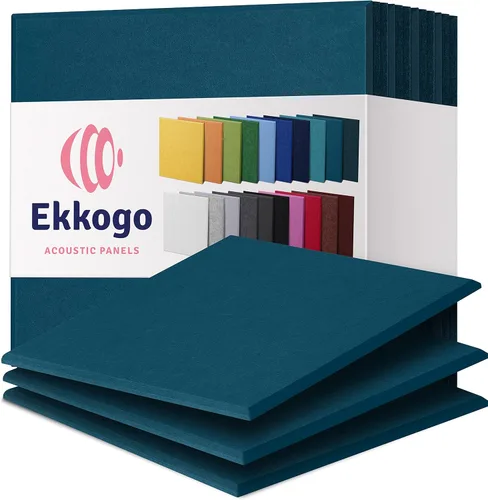 Miniatura 61 de Paneles insonorizantes de alta densidad para pared, forma hexagonal, paquete de 12 unidades de 14" x 12.1" x 0.4", color azul mezclilla Azul denim