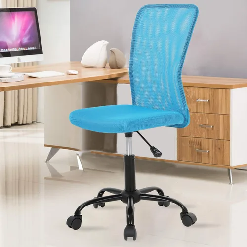 Miniatura 13 de Silla de oficina de malla con soporte lumbar, silla de escritorio ergonómica, moderna, negra