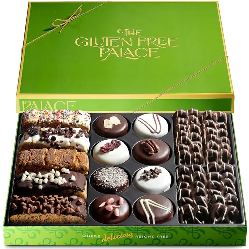 Miniatura 10 de Cesta de regalo de galletas Palace Biscotti sin gluten, surtido de galletas de chocolate sin gluten, cesta gourmet de galletas de biscotti, sin