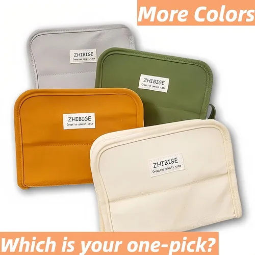 Miniatura 6 de Estuche para lápices y bolígrafos de gran capacidad con 9 compartimentos, multiranura, bolsa organizadora duradera, mango de fácil agarre, Gris