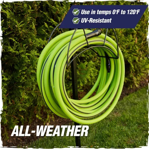 Miniatura 7 de Rugged Rhino Manguera de jardín flexible de servicio pesado y ligera, 25 pies x 5/8 pulgadas, 4 capas a prueba de fugas, herramientas de jardinería