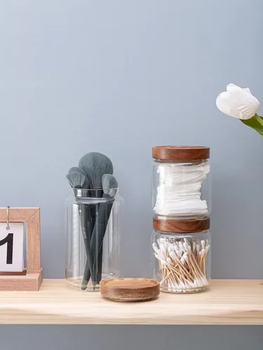 Miniatura 6 de Kanwone Recipientes herméticos para almacenamiento de alimentos con tapas de bambú, juego de 5, recipientes apilables de almacenamiento