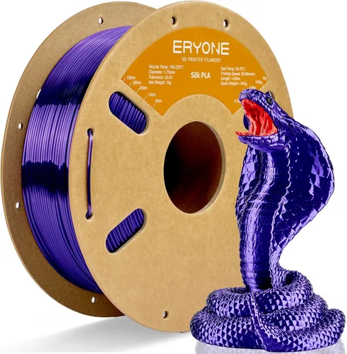 Miniatura 38 de ERYONE Filamento de ácido poliláctico (PLA) de seda bicolor para impresora 3D, de 1.75 mm +/- 0.03 mm, carrete de cartón de 1 kg (2.2 libras)