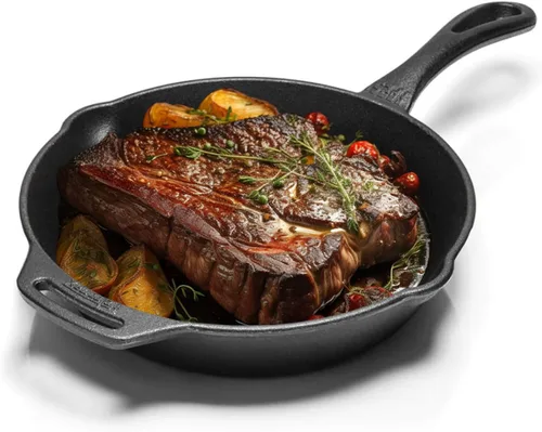 Miniatura 10 de Petromax Sartén de hierro fundido para cocina o campamento, utensilios de cocina pre-sazonados para fogata o horno y estufa casera, conduce el calor