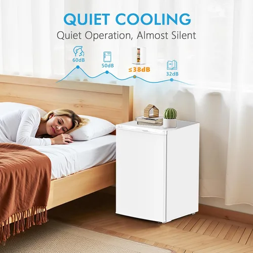 Miniatura 4 de COWSAR Congelador vertical de 3.0 pies cúbicos, congelador compacto, congelador profundo de pie con termostato ajustable, estantes extraíbles