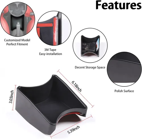 Miniatura 5 de Organizador de consola de automóvil, soporte para tazas, bandeja organizadora de consola central, organizador de bolsillo para consola