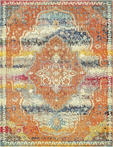 Miniatura 28 de Unique Loom Vita Collection - Alfombra vintage tribal sudoccidental sobreteñida (2 pies x 6 pies 7 pulgadas, para pasillo, turquesa/amarillo)