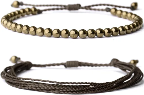 Miniatura 14 de Mezcla Vida Pulseras de cuentas de piedra natural para hombres y mujeres, unisex, ajustables, impermeables, juego de pulseras de cuerda para el día