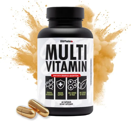 Sculpt Nation by V Shred Multivitamin - Multivitamínico diario para mujeres y hombres con zinc, vitamina C y cobre, apoyo nutricional con una