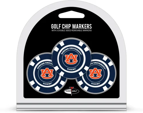 Miniatura 45 de Team Golf NCAA - Marcadores para pelotas de golf tamaño de ficha de póquer con marcadores de doble cara esmaltados más pequeños