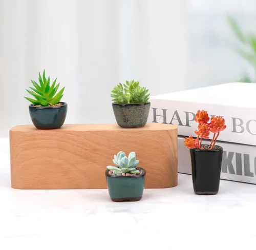 Miniatura 6 de Maceta Bonsai 8/12/20 piezas Mini macetas esmaltadas suculentas 1.6 pulgadas