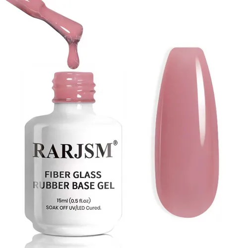 Miniatura 39 de RARJSM Esmalte de uñas de gel con base de goma de fibra de vidrio rosa y flor de cerezo desnudo, para reparar uñas rotas, fortalecedor, capa base