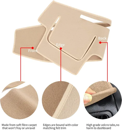 Miniatura 3 de Alfombrilla para tablero de instrumentos compatible con Toyota 4Runner 1996 1997 1998 1999 2000 2001 2002 (Beige)