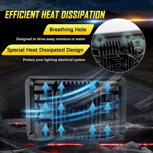 Miniatura 4 de Faros delanteros LED de 4x6 pulgadas homologados por DOT H4651 H4652 H4656 Reemplazo Compatible con Peterbilt 379, Kenworth, Freightinger, Probe