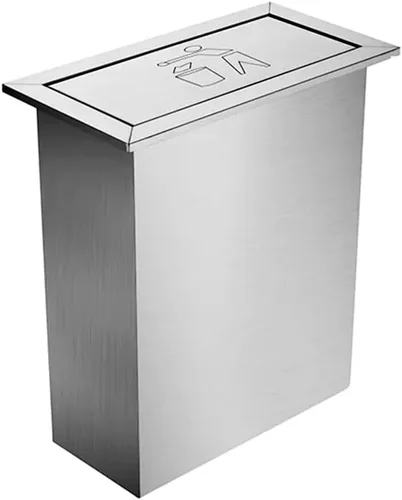 Miniatura 6 de zktoermn Tapa con solapa para encimera, de acero inoxidable integrado, ojal de basura empotrada, tapa de bote de basura empotrada, tapa de canal
