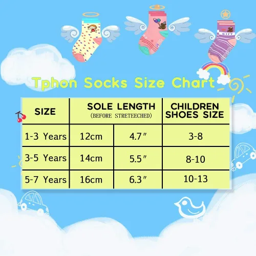 Miniatura 7 de Tphon 12 pares de calcetines antideslizantes con agarre en la parte inferior antideslizante, de algodón antideslizante para niños, niñas, niños