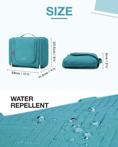 Miniatura 5 de BAGSMART - Estuche de viaje para cosméticos y artículos de aseo personal a prueba de agua con gancho para colgar, neceser organizador de viaje