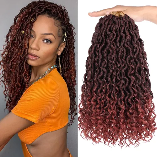 Miniatura 28 de Extensiones de cabello sintético de ganchillo de 24 pulgadas con extremos rizados, extensiones de cabello sintético con extremos rizados, trenzas