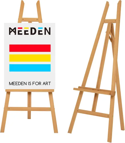 MEEDEN Caballete de arte para exhibición, caballetes ajustables de madera de haya para pintar, sostener lienzo de hasta 90 pulgadas, ideal para