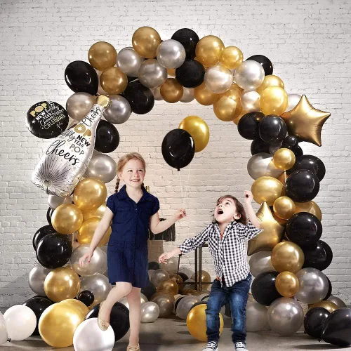 Miniatura 5 de KBZVNAF Globos negros de látex para fiesta, paquete de 50 globos de helio negro mate de 12 pulgadas para decoración de bodas, graduaciones, baby
