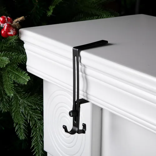 Miniatura 4 de Sfcddtlg 4 soportes de calcetines de Navidad para manto, ganchos ajustables para calcetines de chimenea, ganchos de metal para decoración de Navidad