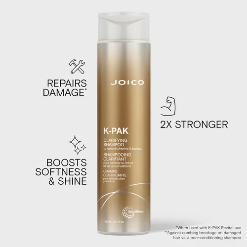 Miniatura 3 de Joico K-PAK Champú clarificador diario para eliminar el cloro y la acumulación Para cabello dañado Repara y previene la rotura Aumenta