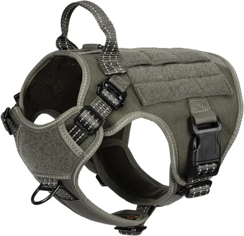 Miniatura 6 de ICEFANG - Arnés táctico para perro, talla M, 2 hebillas de metal, chaleco para transportar carga, ligero y modular (MOLLE) con mango, para perros