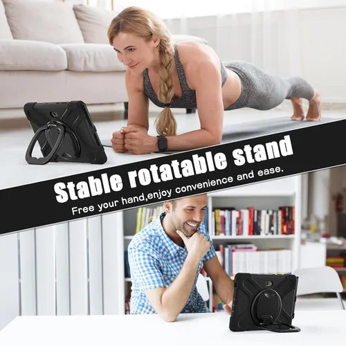 Miniatura 8 de 360 Rotation Case for Galaxy Tab ActivePro/Tab Active4 Pro/Active 5 Pro 10.1" Sturdy Cover Rotate Ring Stand Shoulder Carrying Strap Hand Strap