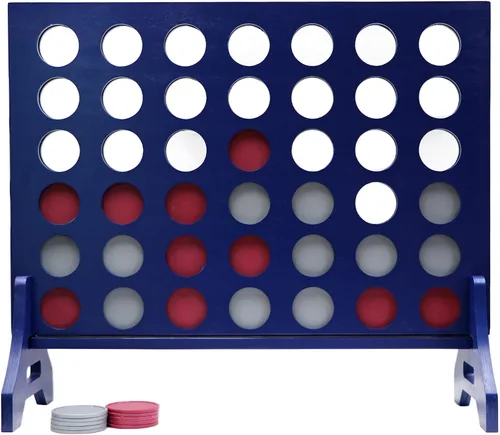 Miniatura 53 de Tailgating Pros Cuatro en una fila gigante azul marino premium con funda de transporte – Juego de patio al aire libre de gran tamaño – ¡Muchos