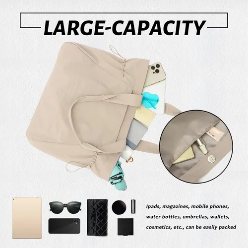 Miniatura 4 de Bolsa grande para mujer, bolsa de hombro ligera para viajes, playa, entrenamiento, compras