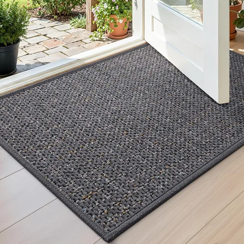 Miniatura 27 de DEXI Tapete para puerta delantera, 17 x 30 pulgadas, parte trasera de goma antideslizante, tapete de bajo perfil absorbente para la entrada