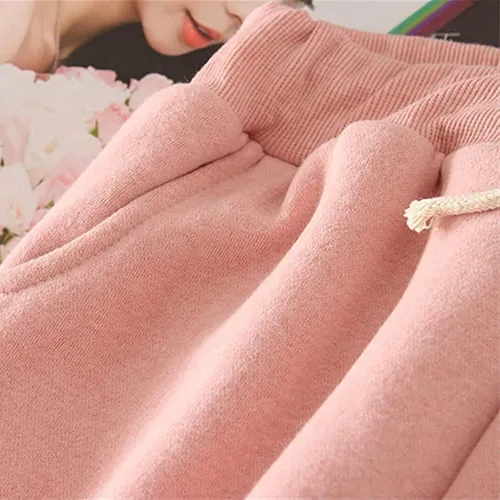 Miniatura 4 de Fuzzy Sweatpants for Women Thermal Warm Winter Cozy Sherpa Lined Pants Elastic Waist Solid Color Lounge Fleece Pant