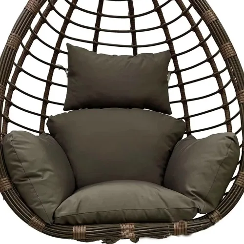 Miniatura 9 de Cojín para silla de huevo colgante para patio, cesta colgante, asiento lavable, color burdeos