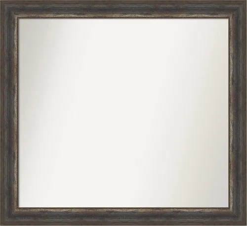 Miniatura 141 de Amanti Art Espejo de baño marrón para sobre el fregadero, 25 x 25 pulgadas, hecho a medida, espejo de tocador cuadrado marrón medio, marco de madera