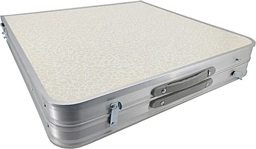 Miniatura 6 de FixtureDisplays® Mesa plegable de aluminio de 4 pies (48 pulgadas), altura ajustable de 24 a 28 pulgadas, mesa de campamento portátil ligera