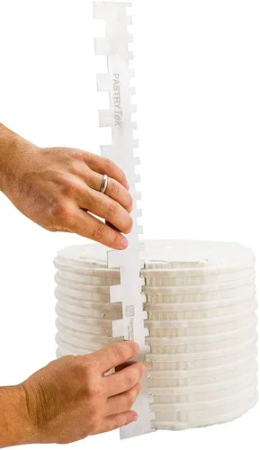 Miniatura 6 de Restaurantware Peine para tartas de 19.8 x 2 pulgadas, 1 peine decorativo de semicírculo, bordes surtidos de doble cara, de acero inoxidable