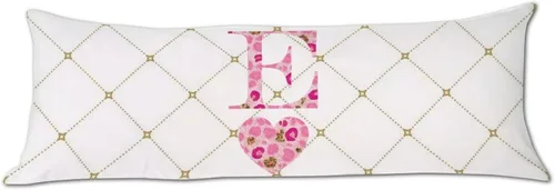 Miniatura 12 de Funda de almohada corporal con monograma del alfabeto y corazón, estampado de leopardo rosa, letra H, almohadas para dormir, funda de almohada larga