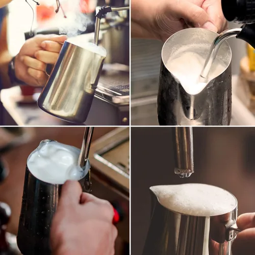 Miniatura 5 de Jarra de espuma de leche de 32 onzas, taza de café con leche de café expreso, taza para vaporizar, taza espumadora de leche, accesorios para máquina