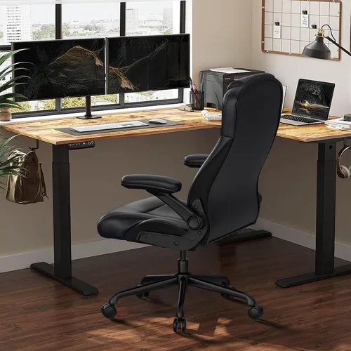 Miniatura 2 de Silla de oficina ejecutiva ergonómica para personas grandes y altas, capacidad de 500 libras con soporte lumbar y reposabrazos abatibles, silla