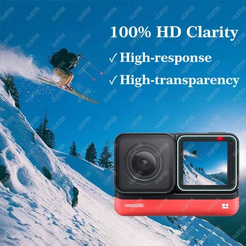 Miniatura 5 de ULBTER Protector de pantalla para Insta360 ONE RS/ONE R, 2 juegos de protectores de pantalla para LCD + lente gran angular 4K, cubierta de vidrio