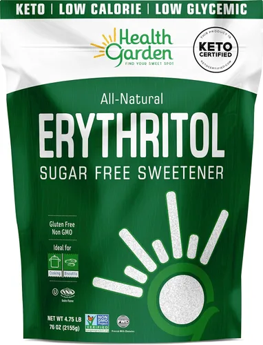 Health Garden Edulcorante de eritritol, sin OMG, sin gluten, sustituto de azúcar, apto para dieta cetogénica, sabe a azúcar (4.75 libras)