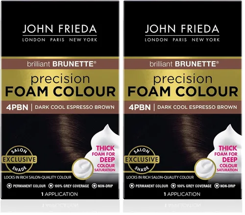 Miniatura 32 de Espuma de color John Frieda, precisión 4R Rojo Oscuro Marrón