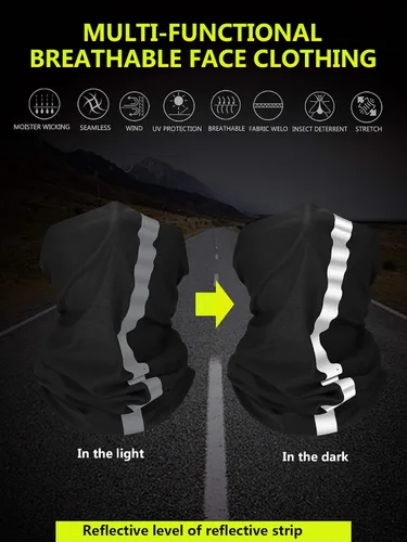 Miniatura 2 de SATINIOR 8 piezas de polaina reflectante para el cuello para hombre, pasamontañas de ciclismo, máscara facial, bandana para el sol para hombre