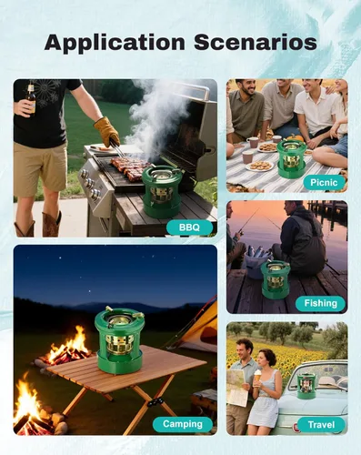 Miniatura 5 de Horno de quemador de picnic para camping, estufa de campamento portátil eficiente, estufas de aceite para mochileros, utensilios de cocina, práctica
