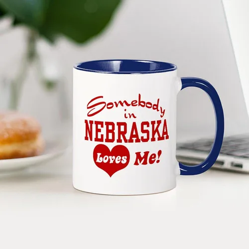 Miniatura 106 de CafePress I Love Nebraska Taza de café de cerámica de 11 oz (11.0 fl oz)
