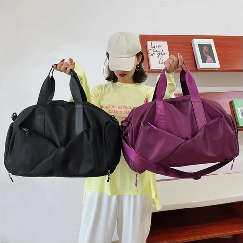 Miniatura 3 de Bolsa deportiva de gimnasio de viaje con bolsillo húmedo y compartimento para zapatos para mujeres y hombres, Rojo -, Bolsa de yoga