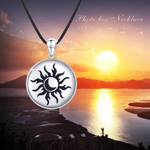 Miniatura 7 de OHAYOO Medallón de collar de conejo que sostiene fotos de plata de ley 925, medallón de fotos de conejo, regalos personalizados para mujeres, niñas