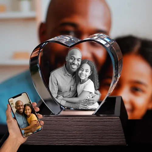 Corazón de foto, regalos personalizados para esposa, papá, madre, abuelo, ella, mamá – Regalo personalizado con tu foto, regalos para parejas, base