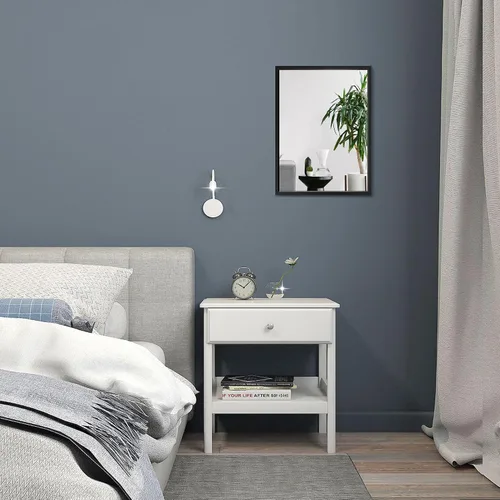 Miniatura 3 de Espejo rectangular pequeño negro de 11 x 15 pulgadas para espejo de tocador de baño o decoración de pared, espejo de marco de metal cepillado Dorado
